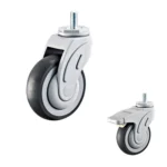 TPR 5 Inch Threaded Stem Casters , 135kg Loading Hospital Bed Caster Wheel - Medical Casters
