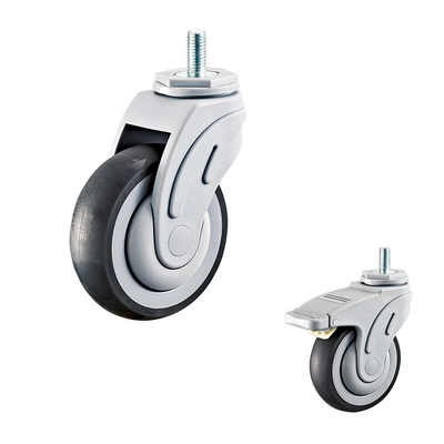 TPR 5 Inch Threaded Stem Casters , 135kg Loading Hospital Bed Caster Wheel - Medical Casters