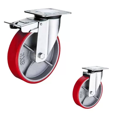 400kg Loading 6 Inch Polyurethane Wheels