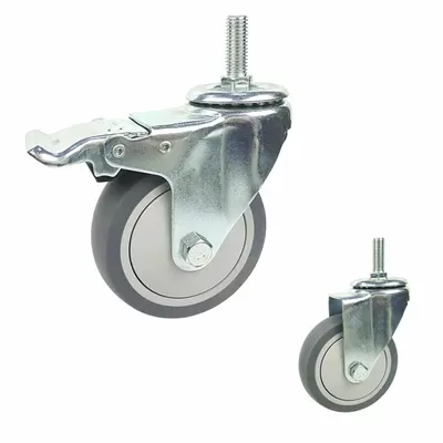 100mm 198lbs Capacity Soft Rubber Caster Wheels With Covers - Light Duty Casters