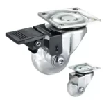 Furniture Casters - 75mm Clear PU Furniture Casters Chrome Painted Soft Castors Swivel With Lock For Living Room