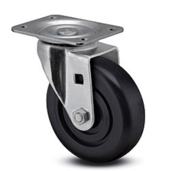 BLACK PVC COATED CASTER WITH DOUBLE BALL BEARING SWIVEL