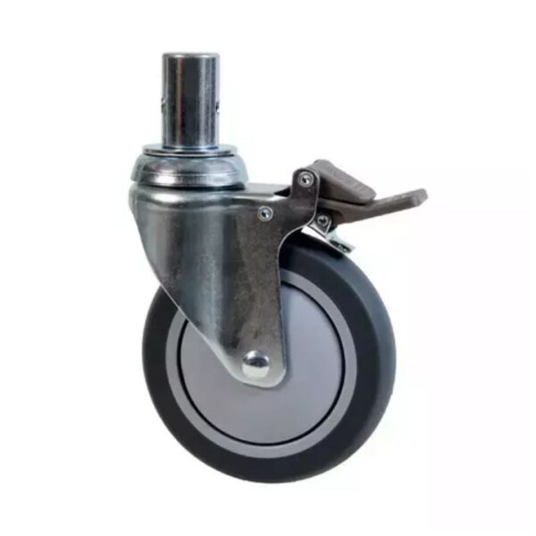 NYLON CASTER WITH DOUBLE BALL BEARING BRAKE