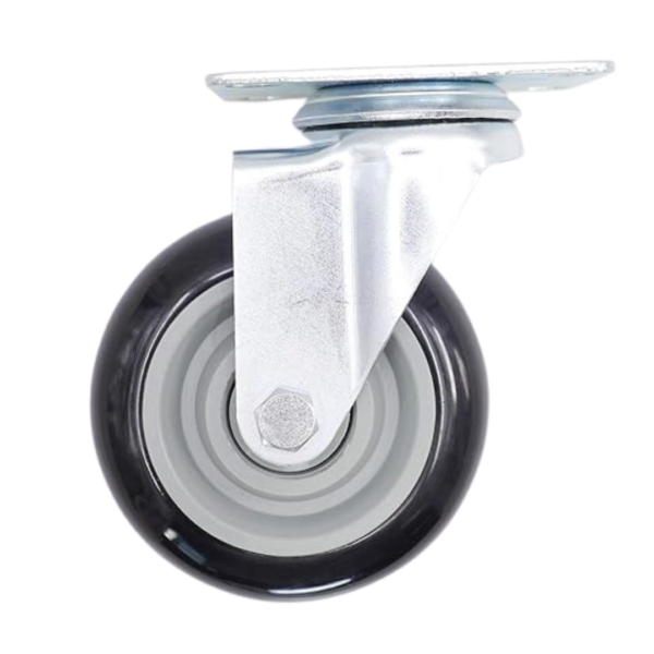 Gray TPR Rubber Caster Piller 22 mm with Ball Bearing Brake