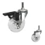 3″ Clear PU Wheel Soft Casters For Chairs Threaded Stem Swivel Castors - Furniture Casters