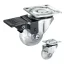Furniture Casters - 75mm Clear PU Furniture Casters Chrome Painted Soft Castors Swivel With Lock For Living Room